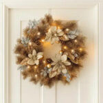 40cm LED Flower Wreath Cool and Warm White 8 Light Modes