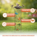 Bronze Effect Butterfly Garden Bird Bath and Bird Feeder - Image 6