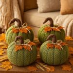 4x Large Handcrafted Plush Pumpkin Autumn Decorations