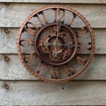 Vintage Style Bronze Round Wall Clock with Arabic Numerals