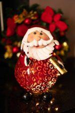 Filigree Santa Claus Light Up LED Ornament