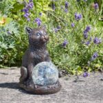 Novelty Solar Powered Cat Statue Ornament Multicolour LED - Image 4