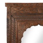 Old Teak Indian Window Mirror From Andhra Pradesh - 19thC (93 x 145cm) - Image 2