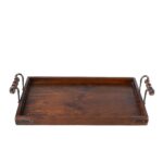 Sturdy Tea Tray with Iron Handles - Image 3