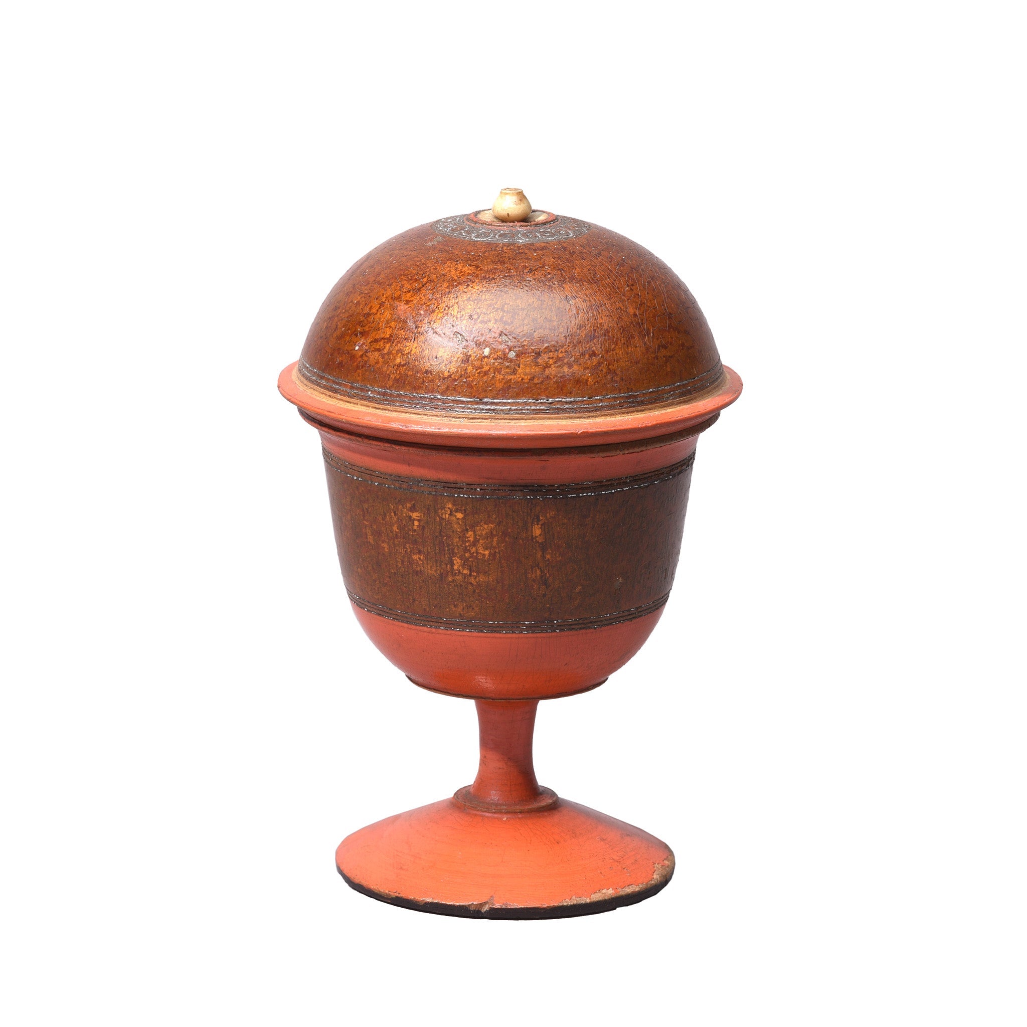 A00528V2 Exceptional Spotted Lacquer Pot From Rajasthan - 19thC - Image 1