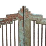 Light Blue Painted Teak Dog Gate From Gujarat - 19thC - Image 3
