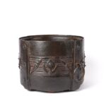 Iron Bound Jackfruit Wood Grain Measure South India - 19thC - Image 4