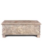 Carved Blanket Chest Made From Old Teak Wood