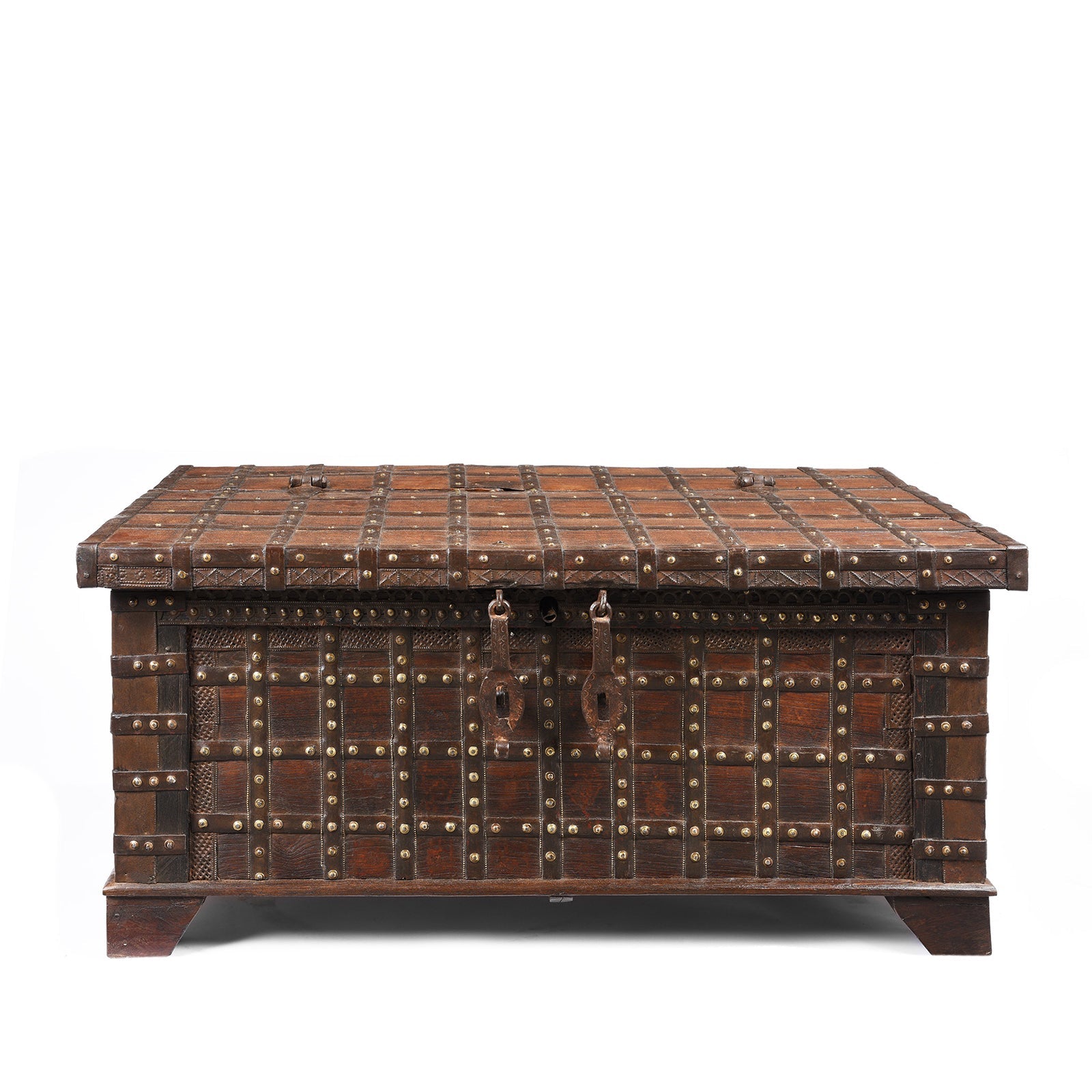 A01023 Iron Bound Indian Chest From Gujarat - 19thC - Image 1
