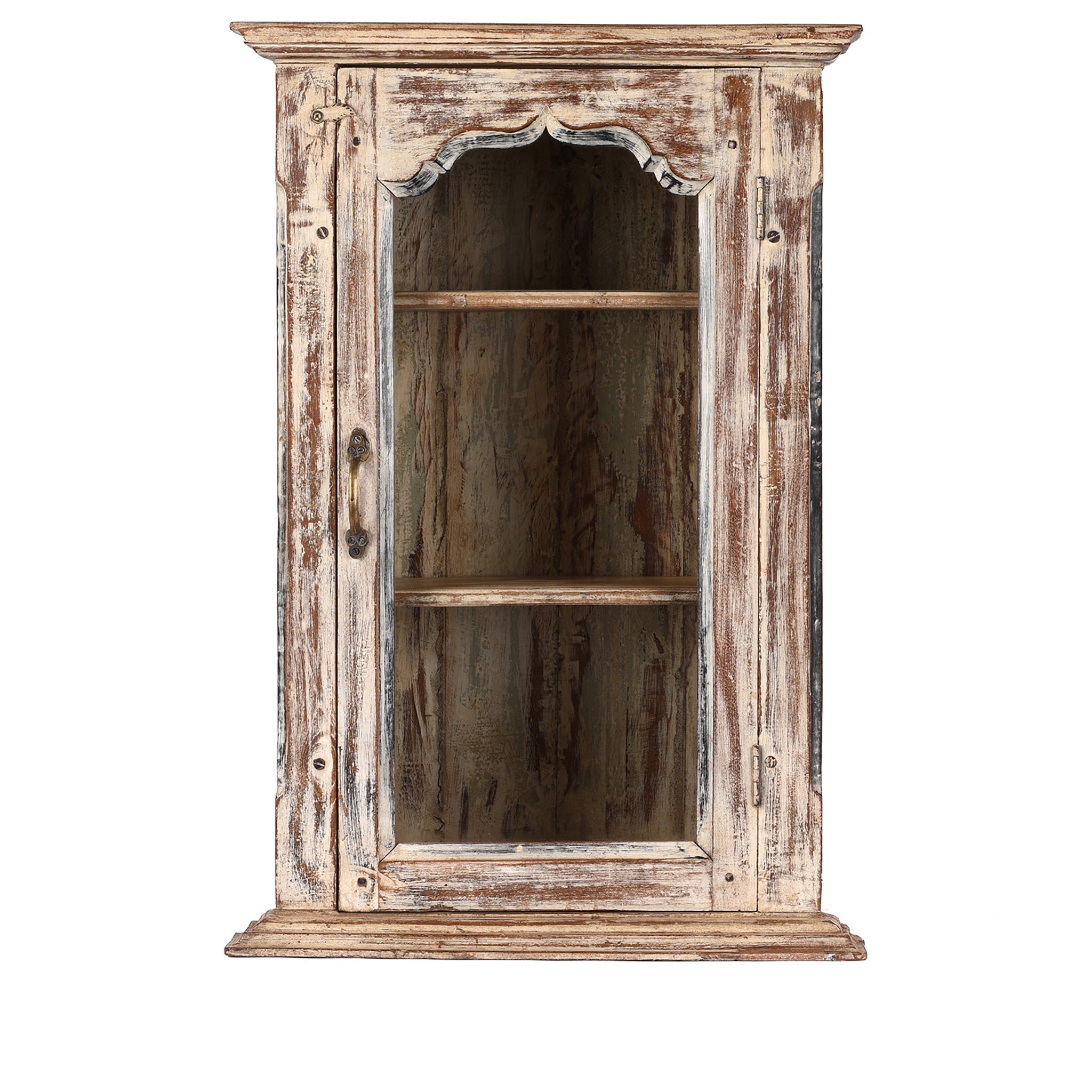 A01221 White Painted Glazed Wall Cabinet - Ca 1920 - Image 1