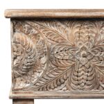 Carved Blanket Chest Made From Painted Teak & Mango Wood - Image 3