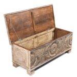 Carved Blanket Chest Made From Painted Teak & Mango Wood - Image 2