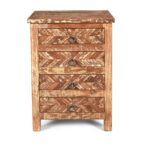 4 Drawer Bedside Cabinet Made From Reclaimed Teak