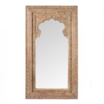 Carved Large Mihrab Mirror - Limed And Painted Finish