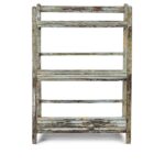 Small Slatted Teakwood Shelf From Rajasthan - Ca 1930