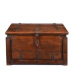 Iron Bound Indian Teak Chest From Goa - 19thC