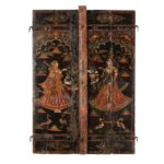 Painted Indian Window Shutter From Rajasthan- 19thC