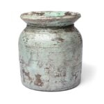 Vintage Indian Neem Wood Pot From Kulu - 1950's