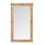 Rustic Bleached Wooden Mirror From Rajasthan - Image 7