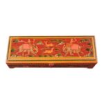 Indian Hand Painted Pen Box - Image 4