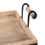 Limed Wood Tray with Iron handles - Image 5