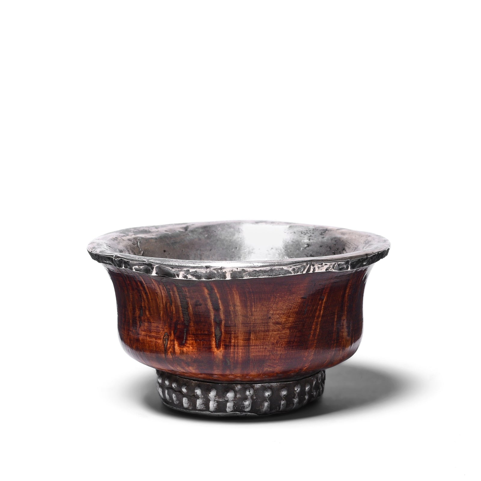 A02007V1 Silver & Burr Tibetan Tsampa Bowl - Ca 1900 - Image 1