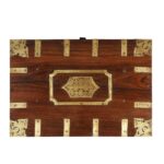 Brass Bound Rosewood Document Box From Kerala - 19th Century - Image 7