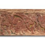 Carved Teak Floral Lintel Panel - 19th Century - Image 2