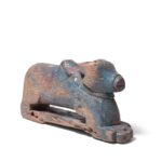 Painted Teak Nandi Bull Toy From Rajasthan - 19th Century