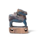 Painted Teak Nandi Bull Toy From Rajasthan - 19th Century