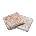 Set Of 4 Bidisar Marble Coasters From Rajasthan