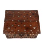 Brass Studded Rosewood Peacock Box From Saurashtra - 19th Century - Image 6