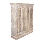 Painted Louvre Cabinet Made From Reclaimed Teak - Image 4