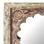 Painted Indian Mirror Made From An Old Teak Window - 19th Century - Image 3