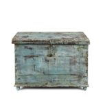 Blue Painted Chest From Gujarat - Ca 1900