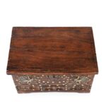 Brass Studded Rosewood Peacock Box From Saurashtra - 19th Century - Image 7