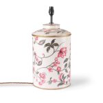 Indian Toleware Tea Caddy Table Lamp - Pink Chintz - Image 2