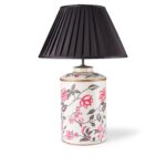 Indian Toleware Tea Caddy Table Lamp - Pink Chintz - Image 3