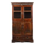 Glazed Anglo Indian Teak Book Cabinet - Late 19th Century