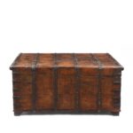 Painted Iron Bound Teak Chest From Gujarat - 18th Century - Image 12