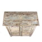 Painted Louvre Cabinet Made From Reclaimed Teak - Image 5