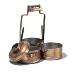 3 Tier Indian Vintage Brass Tiffin Box Set - Ca 1900 - Image 4