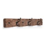 Coat Hook Rail Made From Carved Teak Panel - 19th Century - Image 3