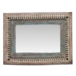 Indian Rectangle Mango Mirror - Blue & White - Image 2