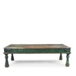Green Painted Takhat From Patan -  Early 19th Century