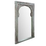 Large Blue Painted Indian Mirror Made From An Old Window - 19th Century - Image 3