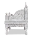 Carved And Limed Mango Wood Chair - Image 7