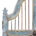 Large Blue Painted Dog Gates From gujarati Temple - 19th Century - Image 8