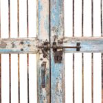 Large Blue Painted Dog Gates From gujarati Temple - 19th Century - Image 7