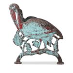 Green Painted Stork Garden Bench - 19th Century - Image 2
